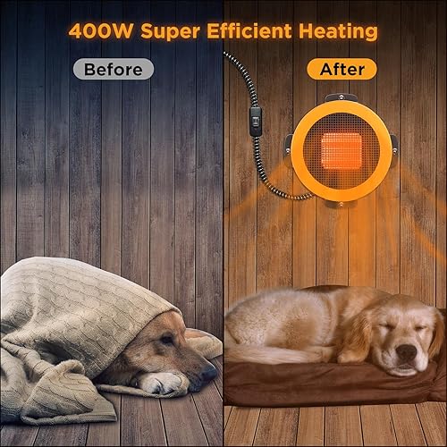 Miniatura 10 de TURBRO Casa térmica para perros al aire libre, refugio de hierro aislado y resistente a la intemperie para salvajes y perros en el exterior, cama