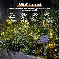 btfarm Napelemes Kerti Fényfüzér, 2x8m, 160 LED, 8 Világítási Mód, IP65 Vízálló, Réz Vezeték, Kültéri-Beltéri Dekoráció Erkélyre, Kertre 3