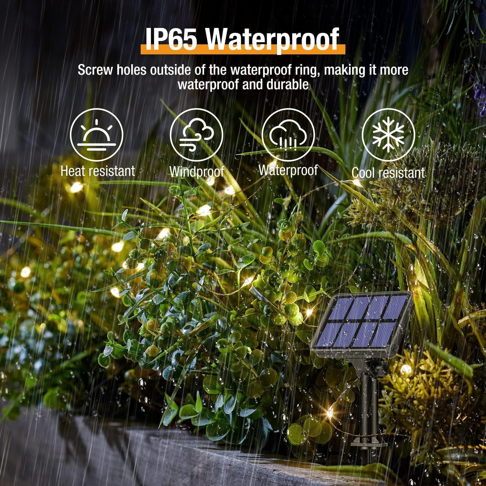 btfarm 2 Pezzi Luci Natale Esterno Solari 8+2M 80LED Catena Luminosa Esterno Solare, 8 Modalità Impermeabili Filo di Rame Lucine Natalizie Energia Solare Decorative Per Giardino Albero, Bianco Caldo