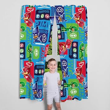Franco Kids Room Window Curtains Drapes Set, 82 in x 63 in, PJ Masks