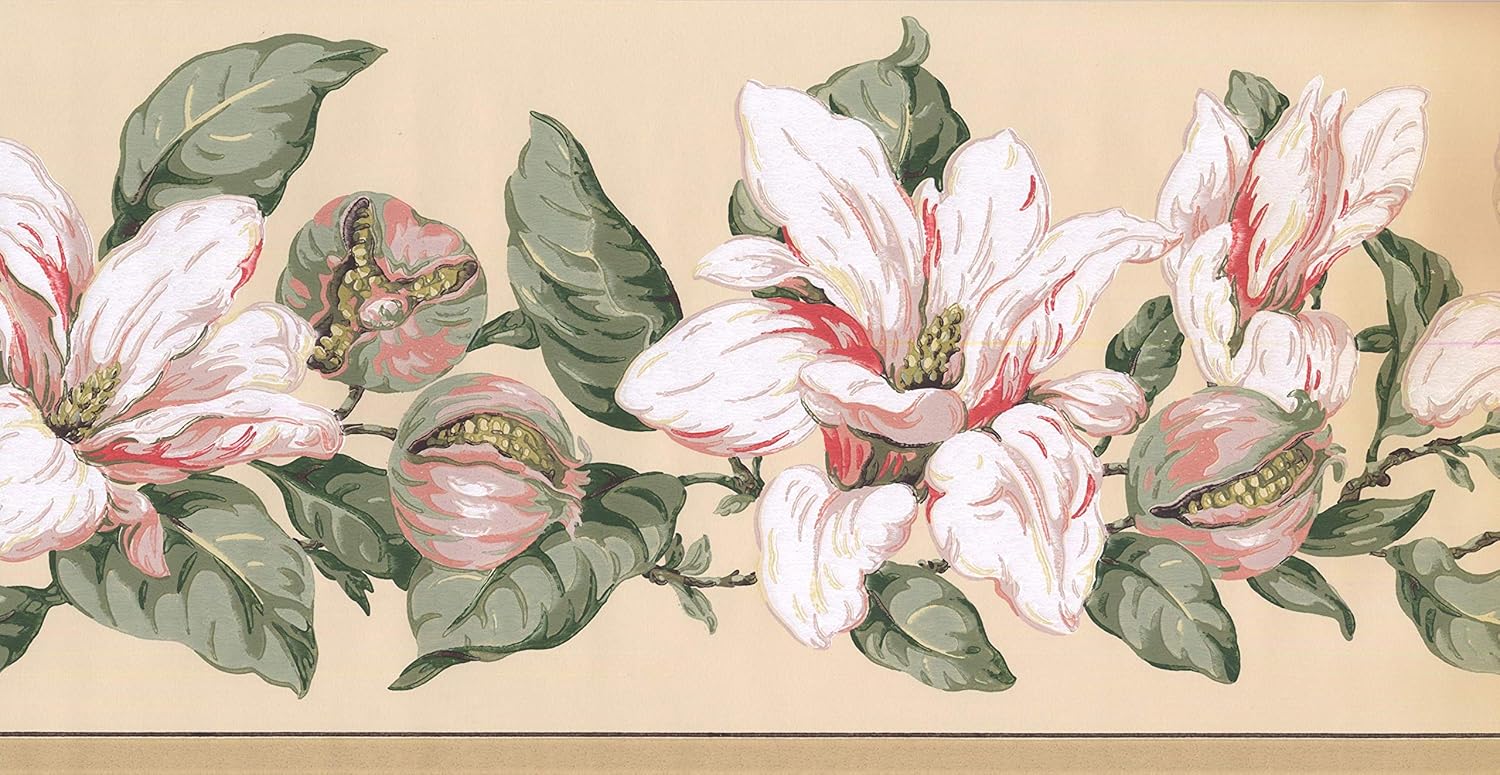 St. James / York MV2912B Flower Wallpaper Border, Beige