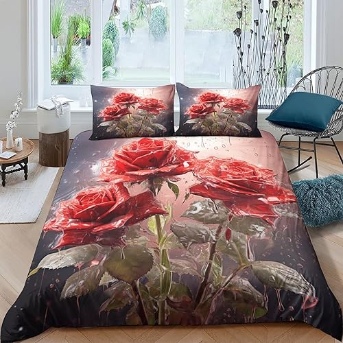Miniatura 8 de Lemlxjydk_Five_Red_Roses_in_Full_Bloom_Double_Exposure_photogra_ed84a12b-128c-4ff5-b7f4-f851c36de565 - Juego de ropa de cama con estampado en 3D,