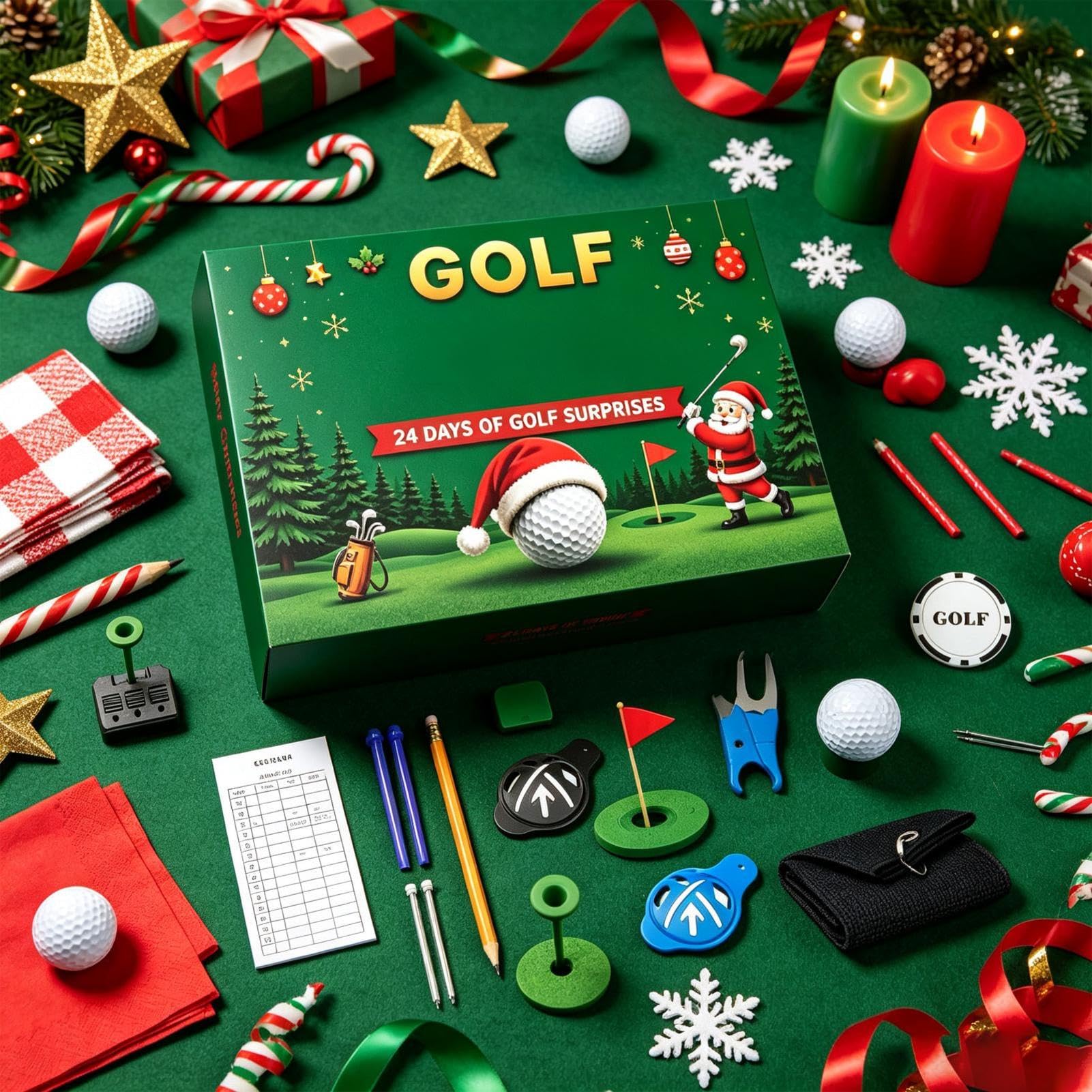 Calendario da golf Natale 2026-24 giorni Accessori da golf