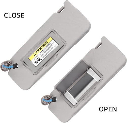 Miniatura 5 de Dasbecan Visera parasol gris para el lado izquierdo del conductor con luz compatible con Honda Accord 2008-2017, reemplaza # 83280-TA5-A51ZA