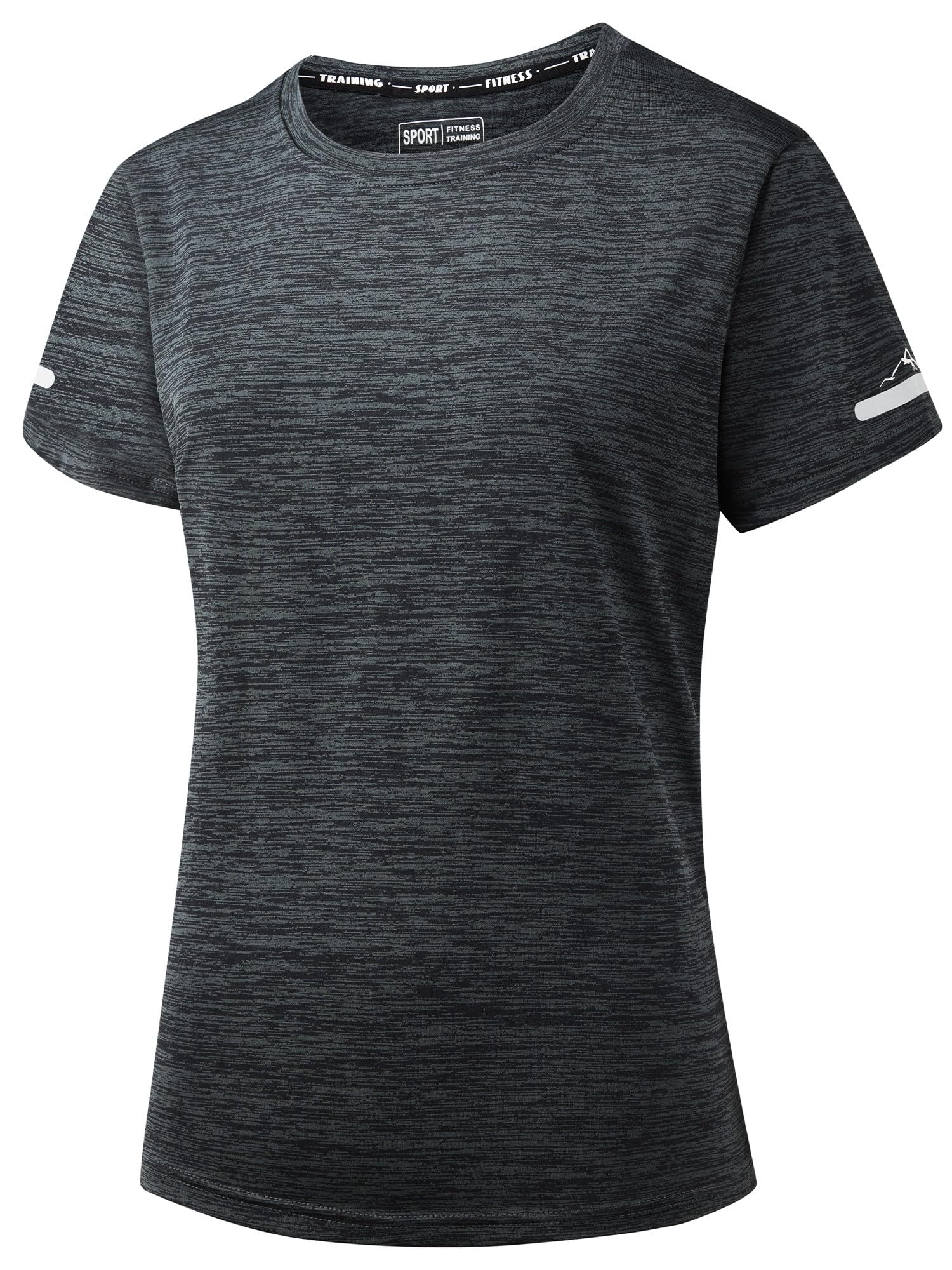 Peakwell Damen Sportshirt Atmungsaktiv T-Shirts Top Kurzarm Laufshirts Funktionsshirts Sport Oberteile
