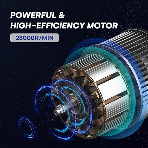 Miniatura 2 de TIIKERI Aspiradora de coche inalámbrica - Aspiradora de 30 minutos de tiempo de funcionamiento para automóvil de hasta 5000 Pa, aspiradora portátil