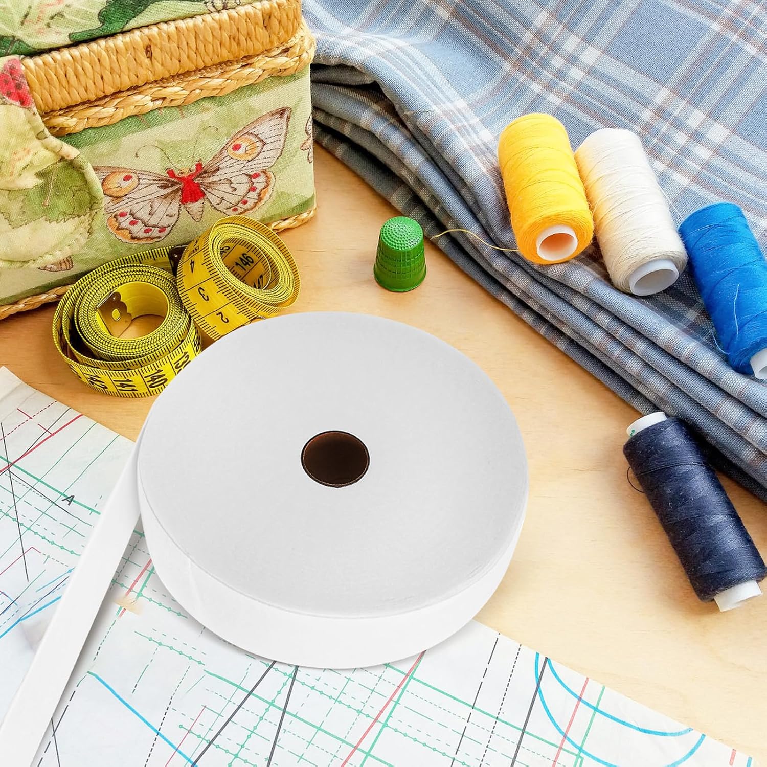 WOFASHPURET Nonwoven Batting Rolls 2pcs 6.4cm X 3 Flexible Quilt Batting Strips for Crafting and Upholstery Padding, Sewing Supplies for Quilts and Outdoor Projects