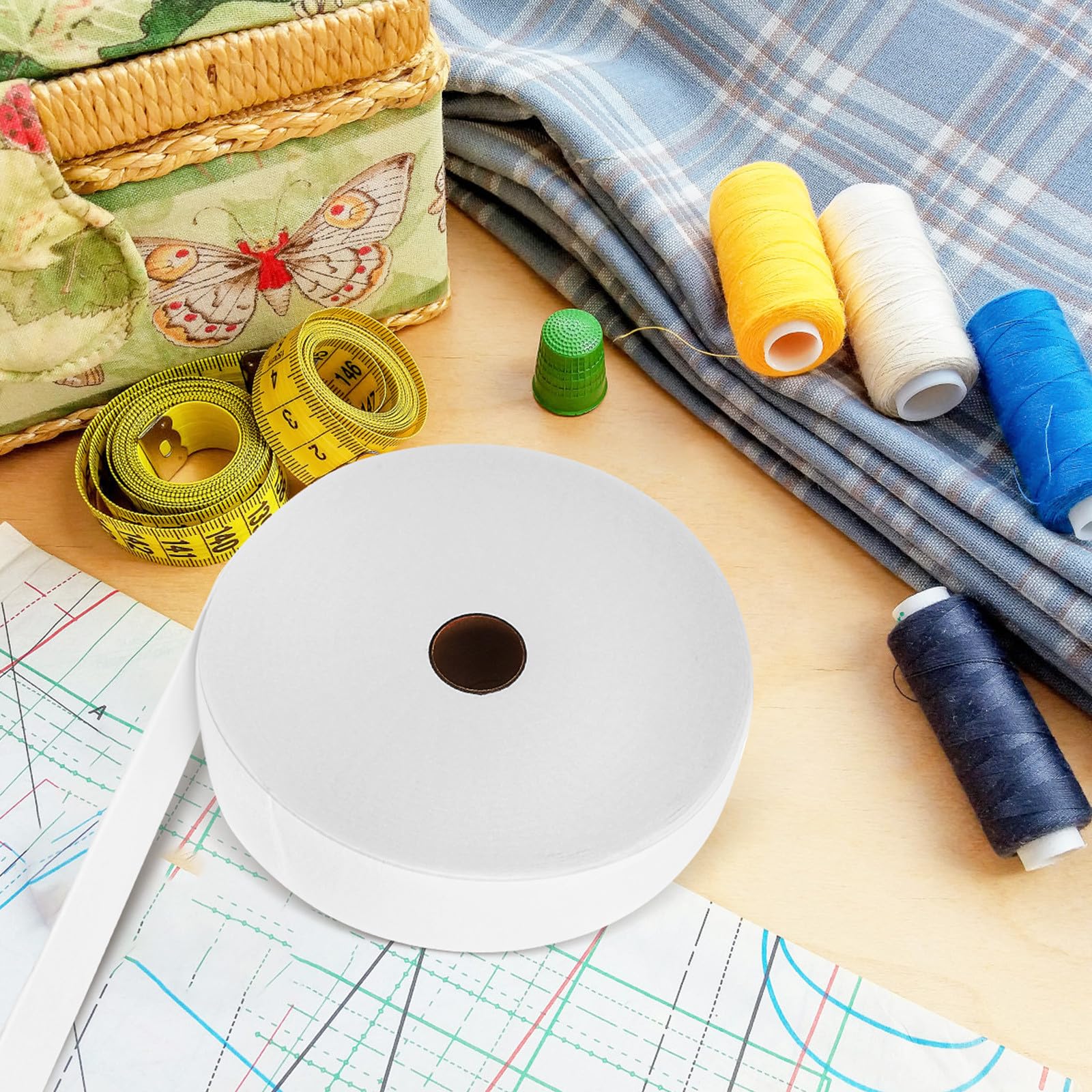 WOONEKY 2 Rollen Vliesstoff Batting Saugfähiges Weiches Nonwoven Mischvlies für Quilten Basteln Näharbeiten Platzsparend Reisetauglich Komfortabel für Empfindliche Haut