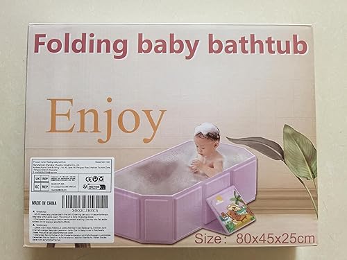Miniatura 6 de Bañera plegable para bebés, bandeja de ducha antideslizante portátil para niños, bañera para niños pequeños con tapón de drenaje, piscina de agua