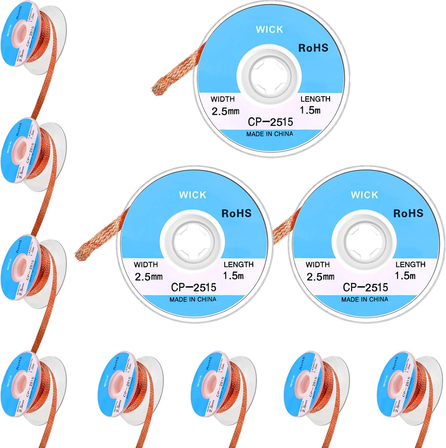 12 Pieces Solder Wick Solder Braid Wick Set Desoldering Braid Wick (2.5 mm) - - 