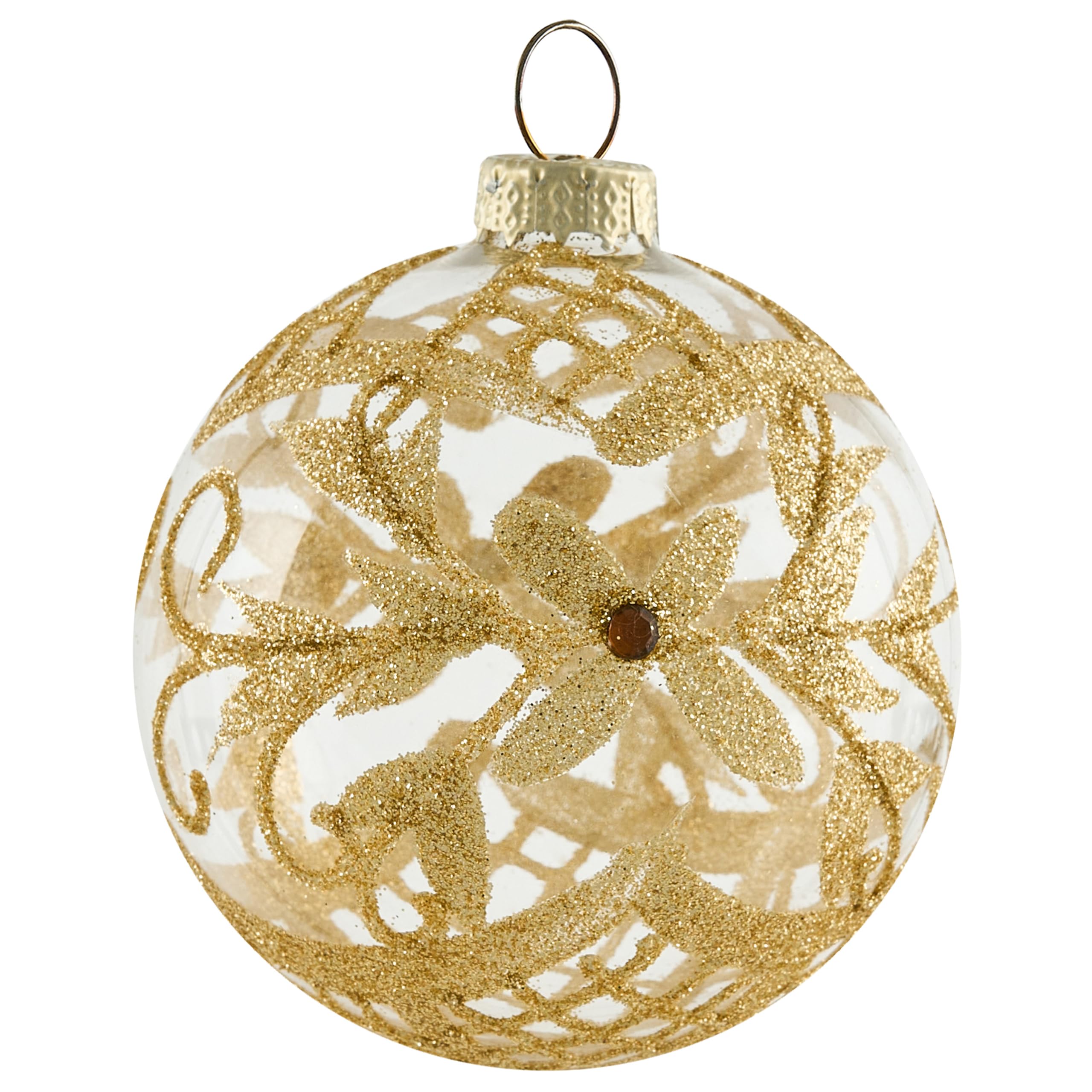 Christbaumschmuck 50er Set Glas rot/Gold handgemacht Weihnachtskugeln Sparkle