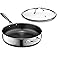 HexClad 4.5 Quart Hybrid Nonstick Deep Sauté Frying Pan with Lid, Dishwasher and Oven-Safe, Induction Ready, Compatible with 