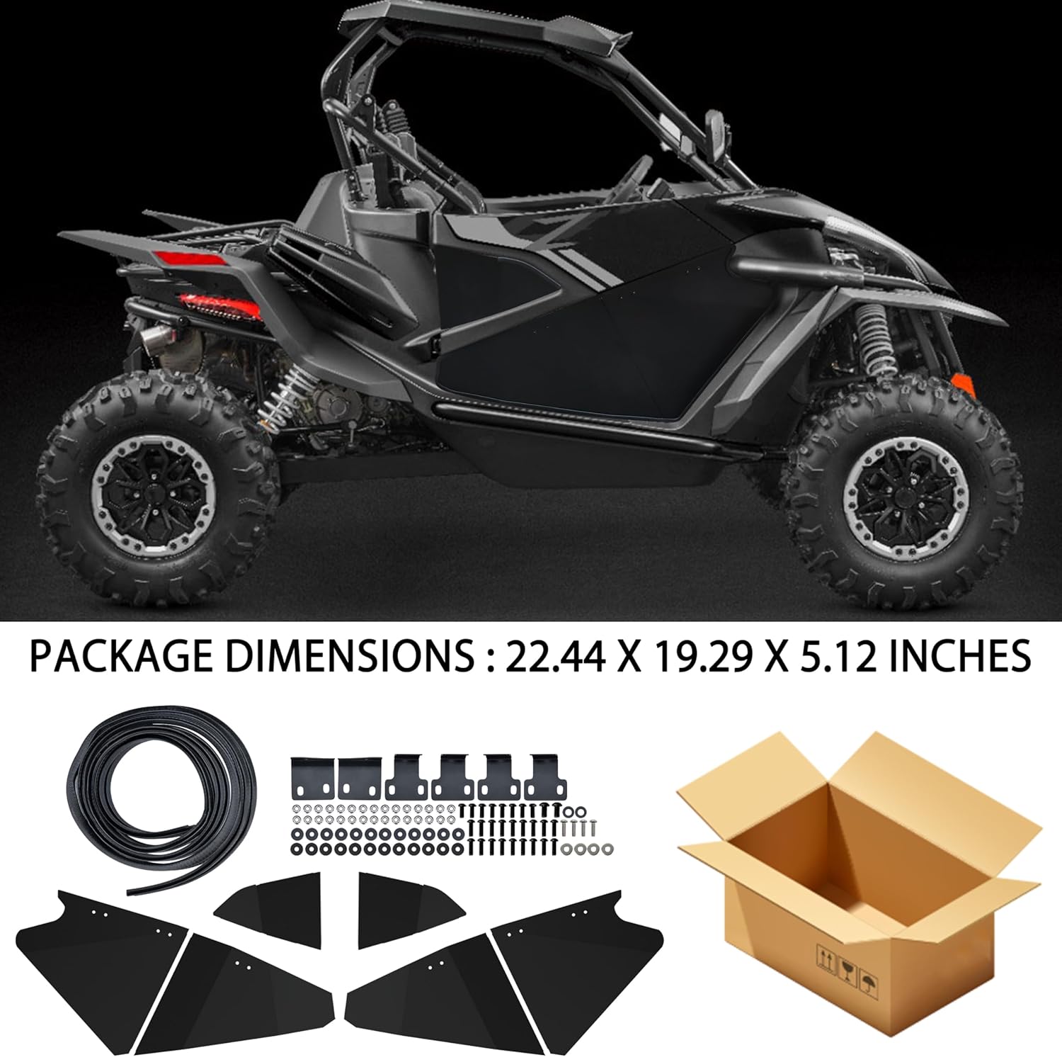 SAUTVS Aluminum Lower Doors Inserts for CFMOTO ZForce 950 20-24, Lower Half Door Insert Panels Filler Panel Frame for CFMOTO ZForce 950 H.O. EX SPORT 2020 2021 2022 2023 2024, Replace 5BY#-807000-1000