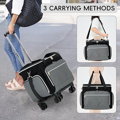 Miniatura 6 de Bolsa de mano con ruedas para profesores 2025 con organizador de archivos de acordeón