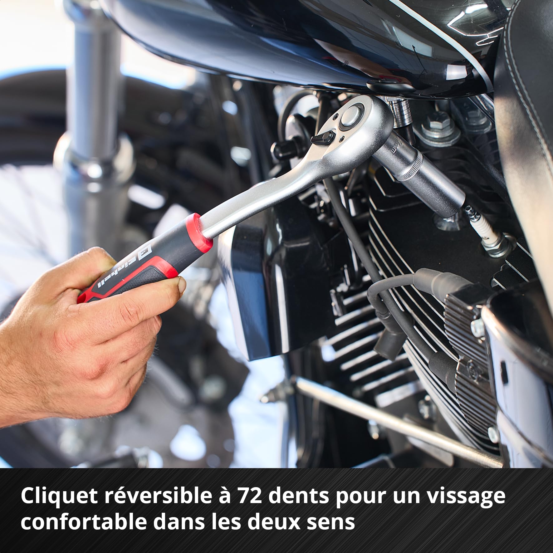 Original Einhell E-Case Pad 60 pièces douilles et cliquets (cliquets réversibles, douilles bougie, douilles, rallonges de douilles, cardans, système E-Case)