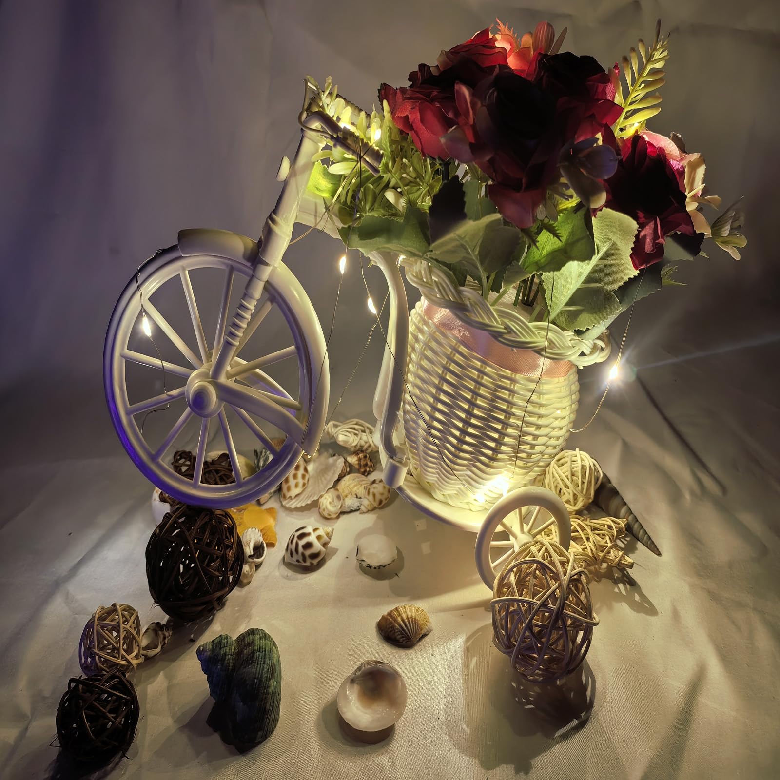 Confezione da 4 luci a batteria, 1 m, 10 LED, filo argentato, mini luci per barattoli di vetro, fai da te, Natale, matrimoni, feste, centrotavola, decorazione da tavolo