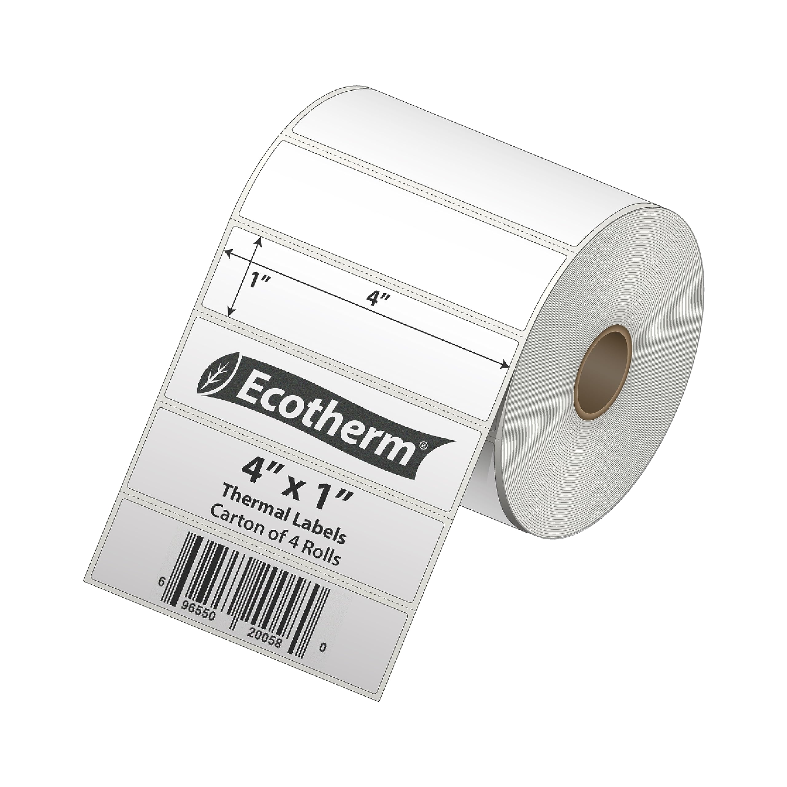 4 x 1 bezpośrednie papierowe naklejki termiczne - 1340 etykiet na rolkę - 4 rolki - do drukarek Zebra LP2844, GC420, GK420, GX430, ZD220, ZD420, ZD500, ZD620, ZP-500, GT800