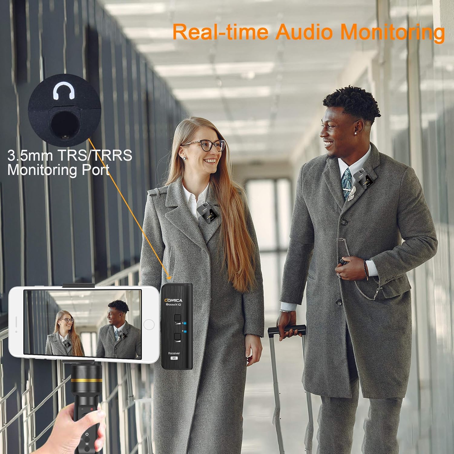 COMICA BoomX-DMI RX Professional Receiver for BoomX-D 2.4G Wireless Lavalier Microphone System,Perfect for YouTube, Facebook Live Stream etc (1Receiver)