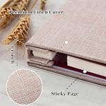 Finksy Grand album photo autocollant 3x5 4x6 5x7 8x10 Photos Couverture en lin 40 Pages vierges magnétiques DIY Album de scrapbook avec un stylo métallique
