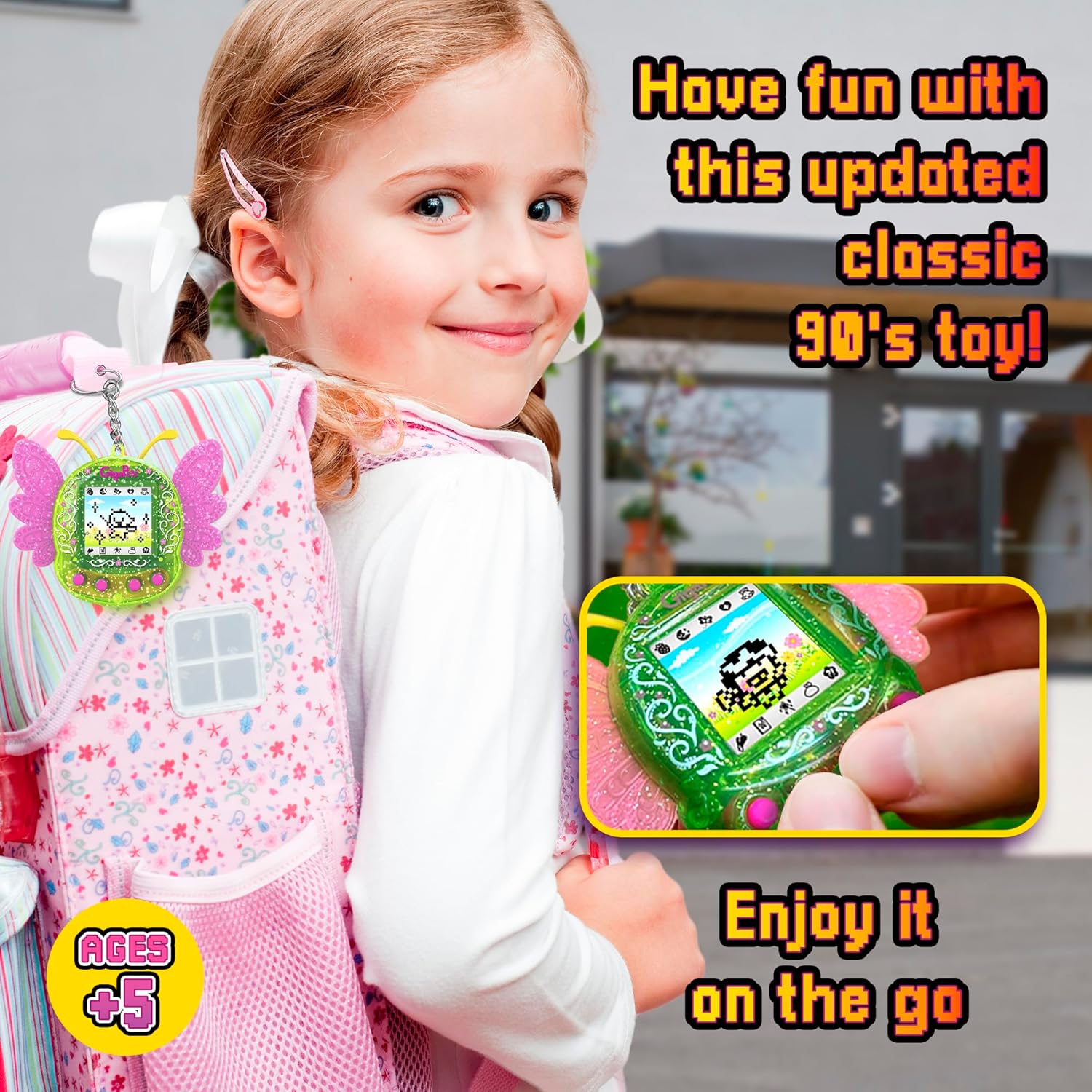 Giga Pets Green Pixie Interactive Digital Pet, Upgraded Virtual Pets for Kids, 8 Different Pixie Evolutions, Classic 90’s Gaming Boys, Girls Toys