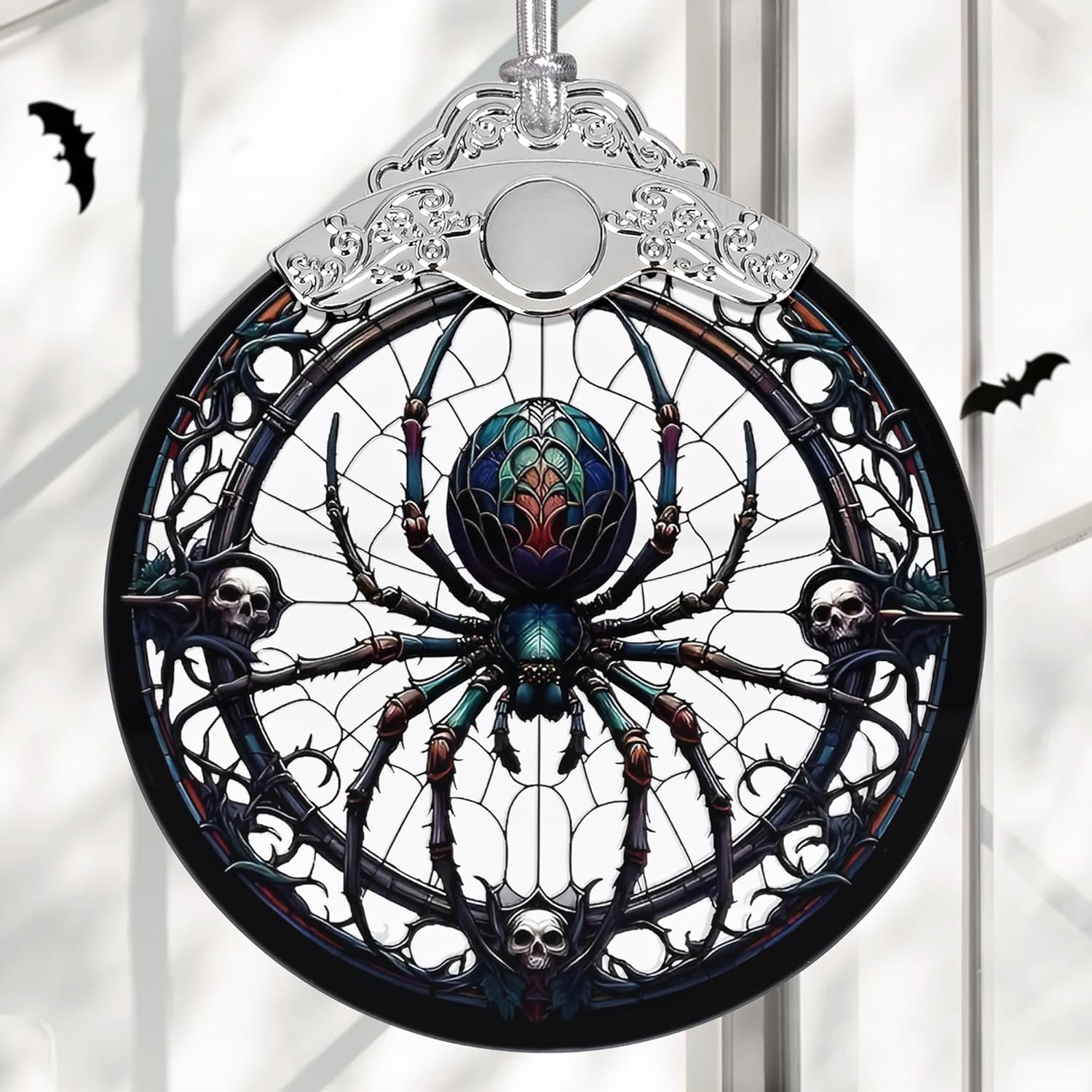 Christmas Ornament, Stained Glass Ornament, Christmas Decorations for Tree, Holiday Ornament, Unique Gift Idea - Dark Spider