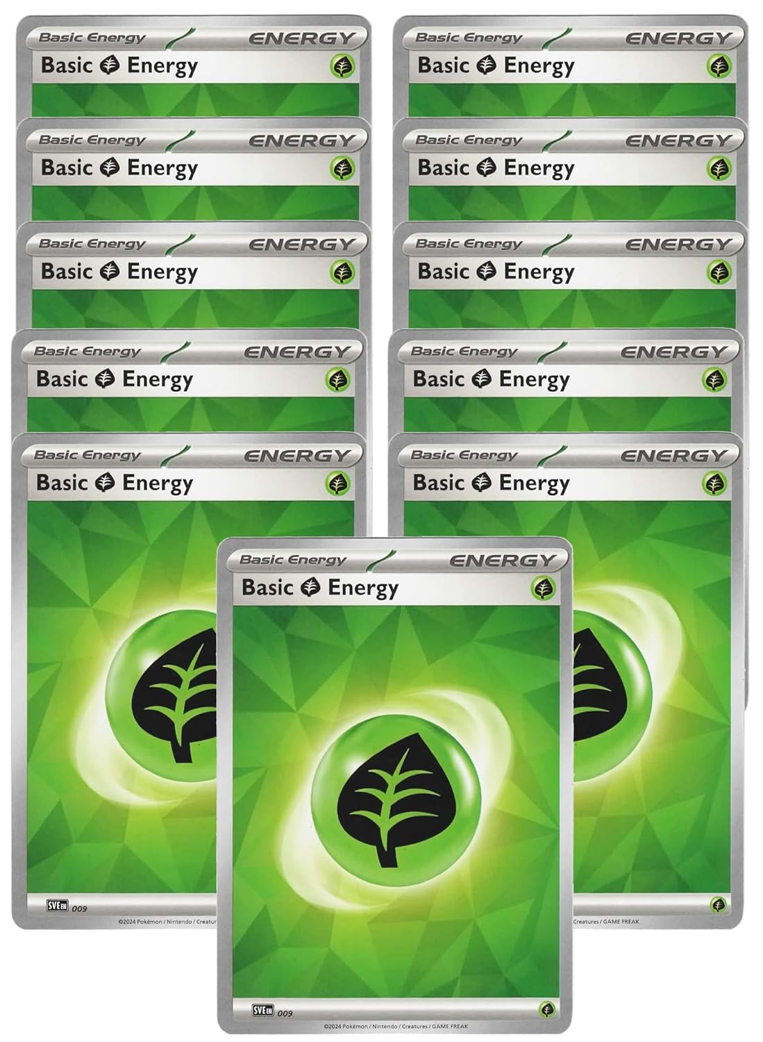 Pokemon Grass Energy SVE 009 Card Set x11 - Stain Glass Pattern Stellar Crown
