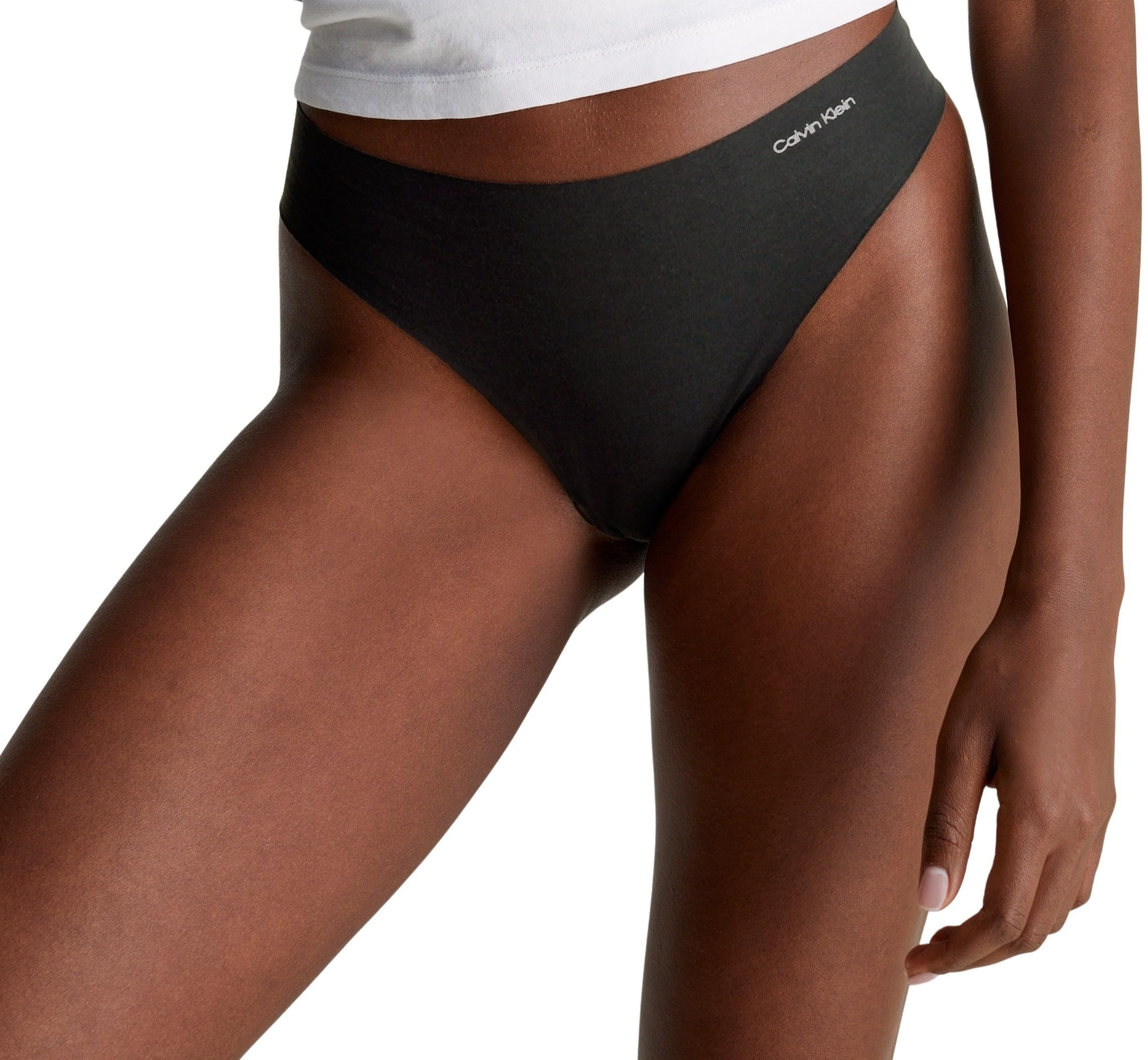 Calvin Klein Women’s Stretch Thong, Black (Black), L