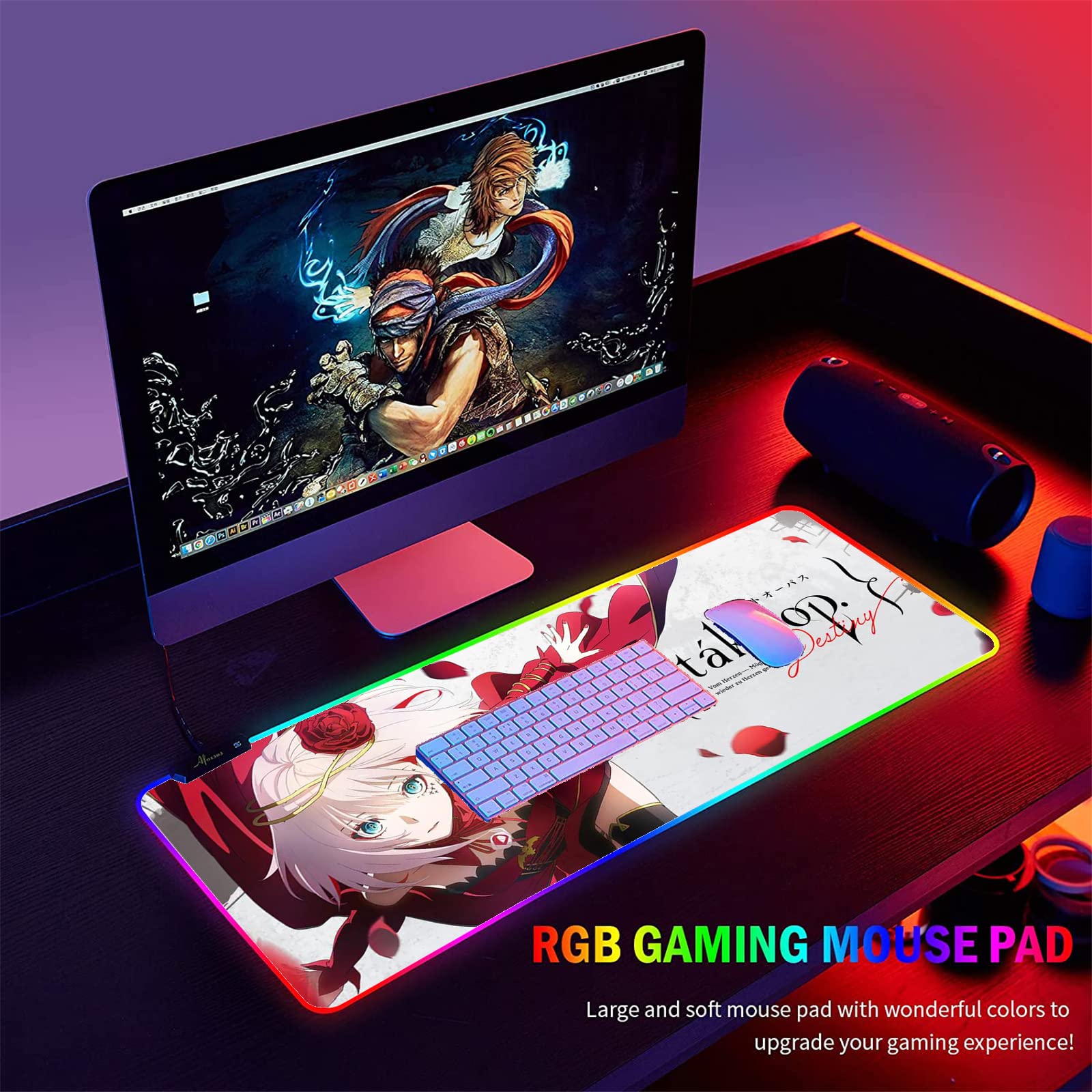 Amazon.co.jp: ゲーミングマウスパッドタクトオーパスアニメRGBLED