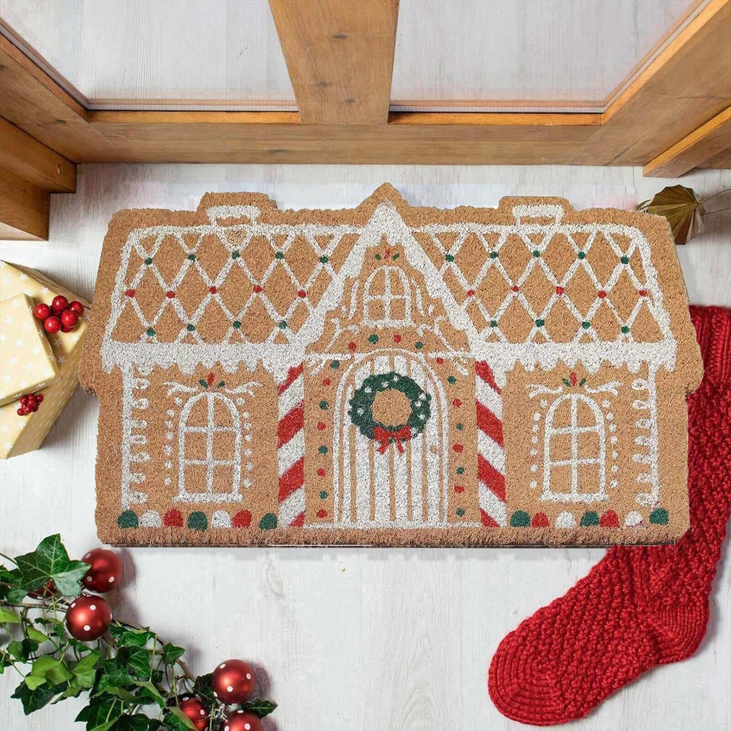 Gingerbread Door Mat Gingerbread Christmas Door Mat