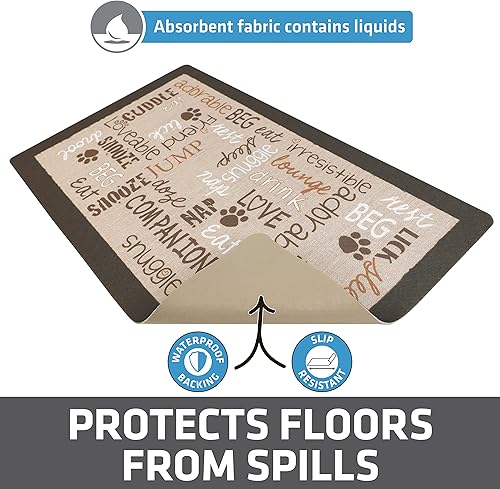 Miniatura 102 de Drymate Mantel individual con tazón para mascotas, tapete de alimentación de alimentos para perros y gatos, tela absorbente, respaldo impermeable