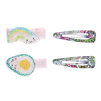 Amazon Brand - Solimo Kids Hair Pins, Multicolour, Pack of 4