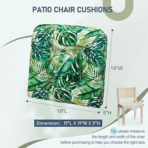 Miniatura 5 de downluxe Cojines para sillas de exterior, impermeables, copetudos, rellenos de espuma viscoelástica en forma de U para patio, 19 x 19 x 5 pulgadas,