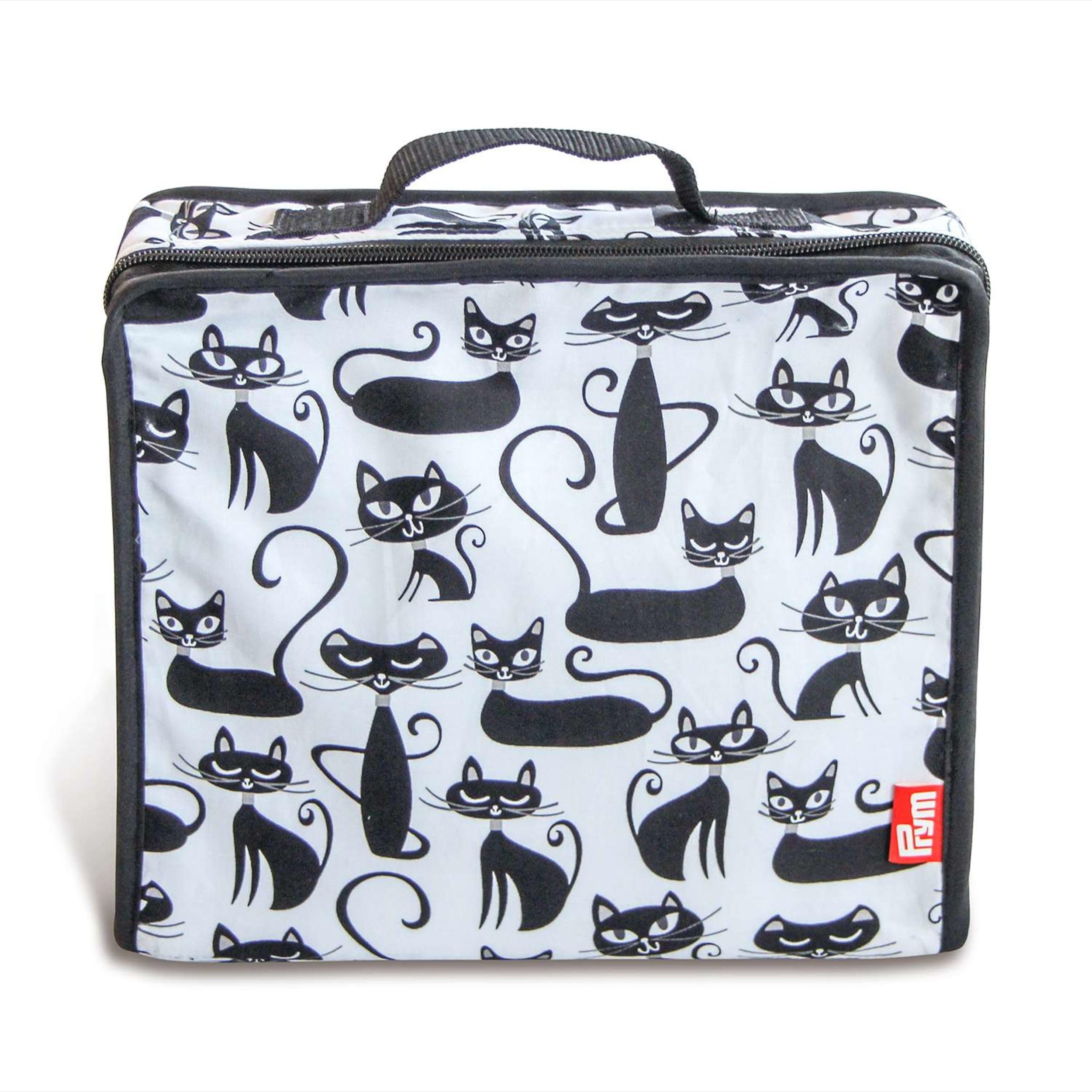 Sac All-in-one Mini Prym en Coton Blanc avec Motif Chats