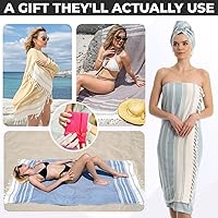 Vista 6 de DEMMEX Organic Diamond - Toalla turca de baño y playa 100% algodón turco certificado Oeko-TEX, ultra suave, de secado rápido, ligera, toalla