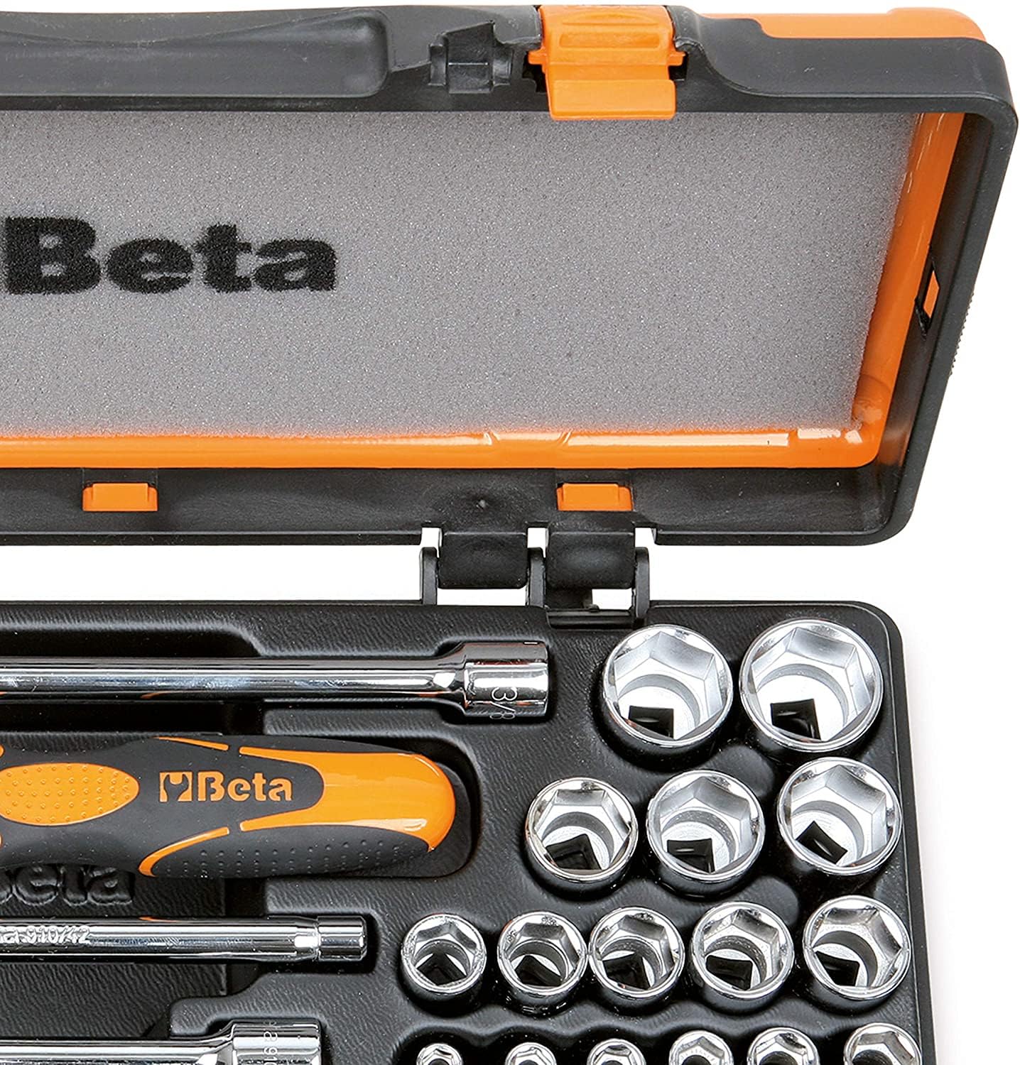Beta 910A/C16 - Assortimento di 16 chiavi a bussola esagonali e 5 accessori in cassetta di lamiera