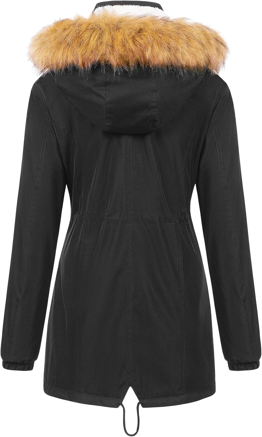 Chrisuno Women's Mid-Length Military Parka Winter Outerwear Insulated Jacket Soft Fleece Snow Faux Fur Coat - Image 2