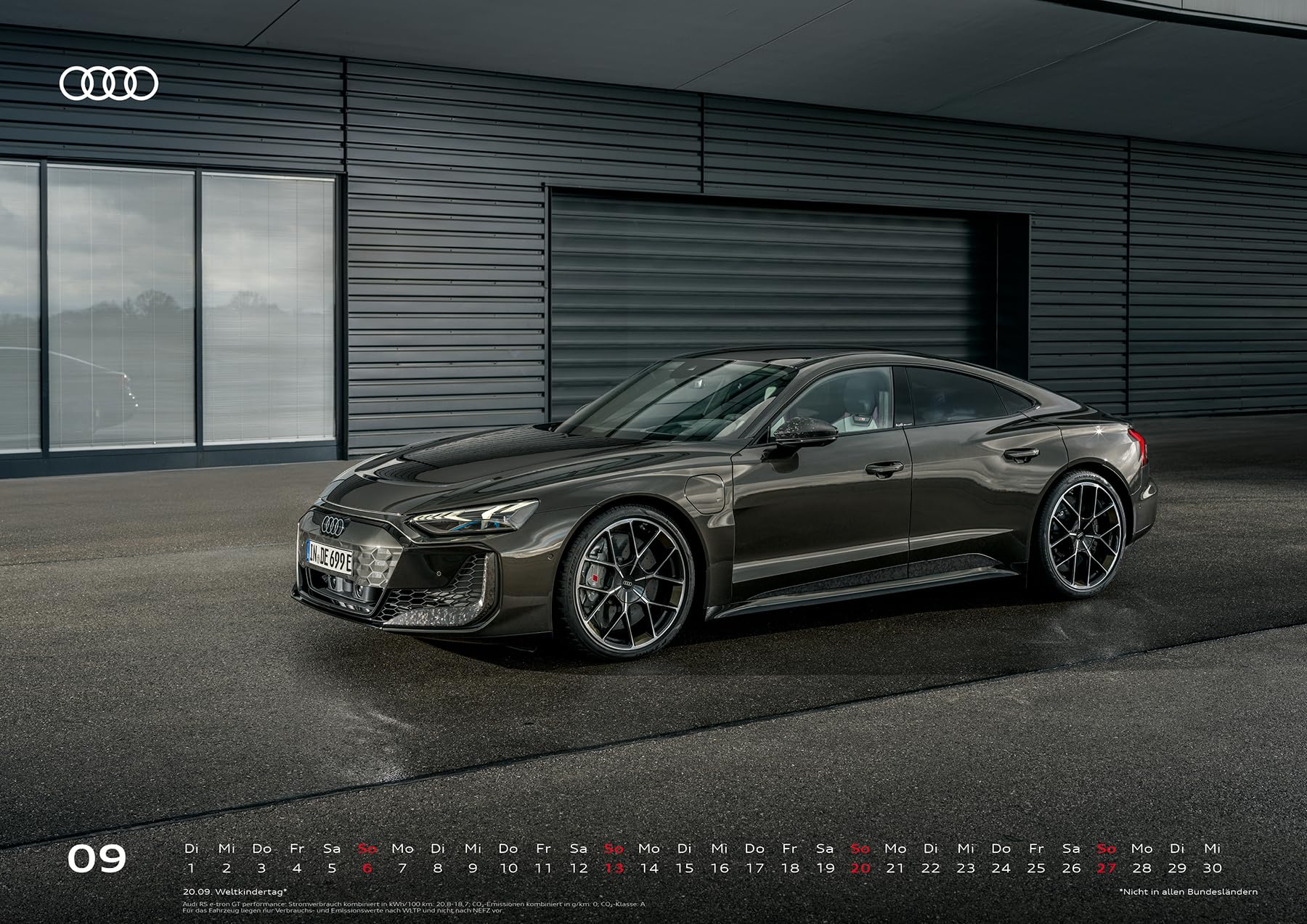 Audi Kalender 2026 DIN A2 60x42cm // Officially licensed by AUDI AG // TTRS RS3 RS4 RS5 RS6 RS7 R8 RSQ8 etron/Audi Sport/Premium Auto Wandkalender