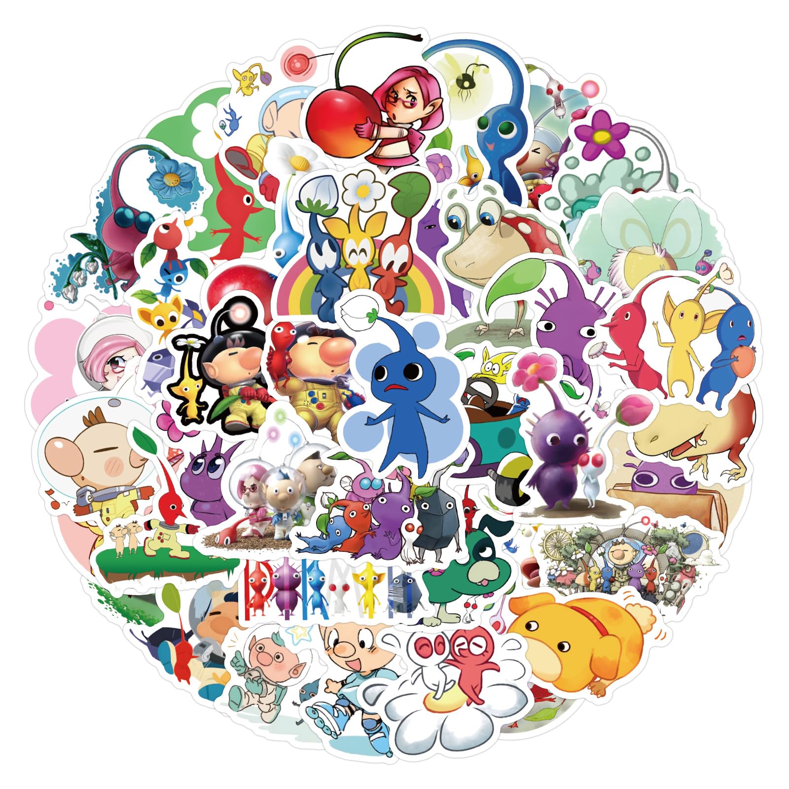 CAREOR 50Pcs Pikmin Stickers