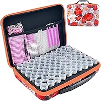 Vista 25 de Contenedores de almacenamiento para pintura con diamantes, Caja de almacenamiento de 60 ranuras para accesorios y herramientas de arte con diamantes