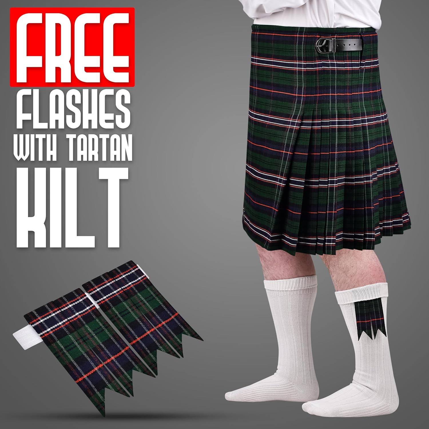 Kilt for Men I Scottish Tartan Kilt Polyviscose 8 Yard Traditional Mens Kilt - Image 5