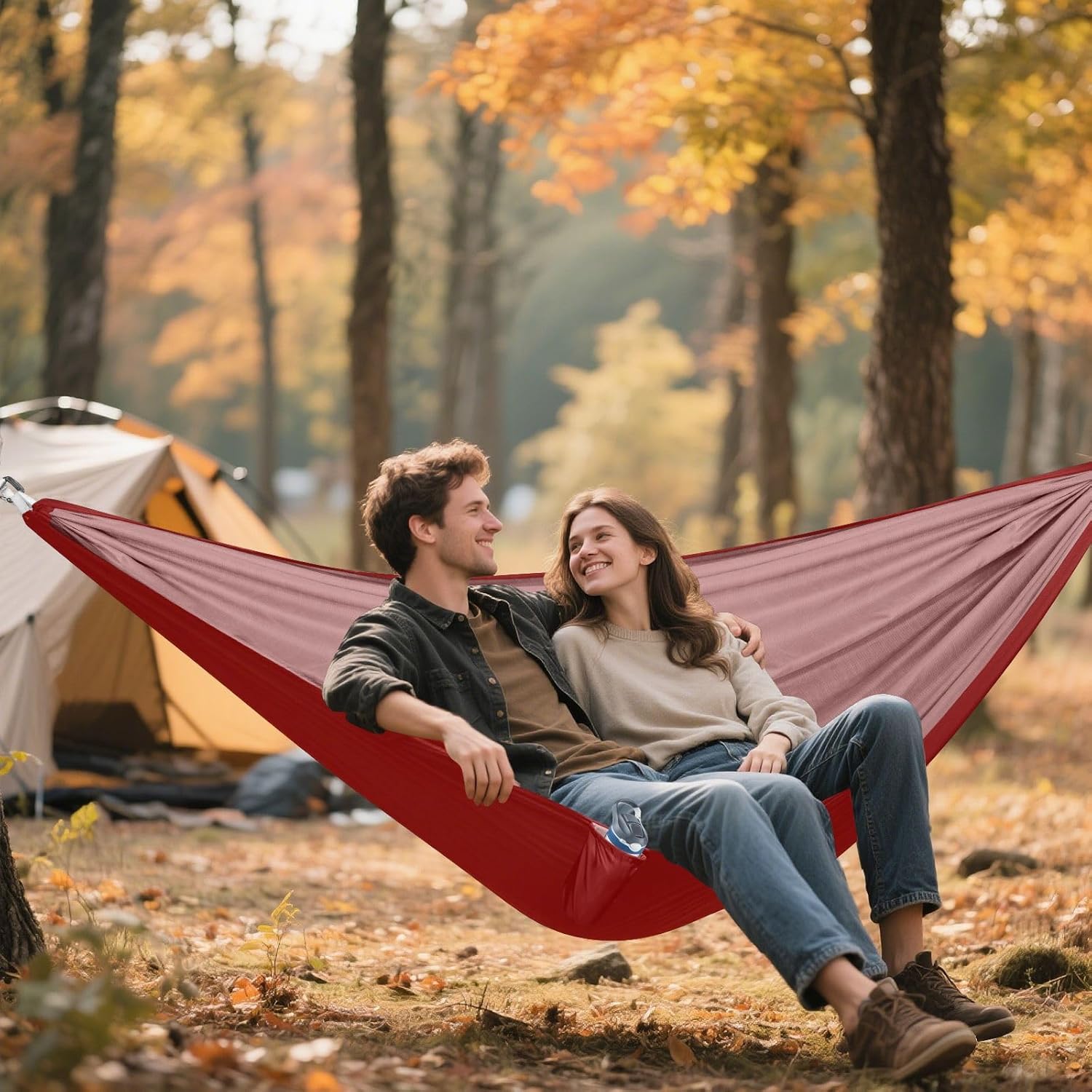 Maroon Solid Color Pure Plain 330lb Capacity Camping Hammocks with Portabl Carry Bag Rope Hammock for Camping Travel Accessories hamacas para Deck