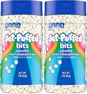 Kraft Jet-Puffed Mallow Bits Vanilla Flavor Marshmallows, 3 Ounce (Pack of 2) with Portion Control Scoop