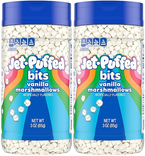 Kraft Jet-Puffed Mallow Bits Vanilla Flavor Marshmallows, 3 Ounce (Pack of 2) with Portion Control Scoop