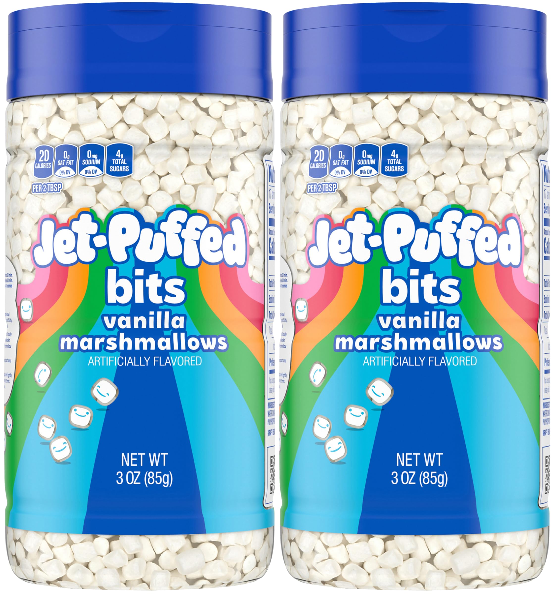 By The Cup Kraft Jet-Puffed Mallow Bits Vanilla Flavor Marshmallows, 3 Ounce (Pack of 2) with Portion Control Scoop
