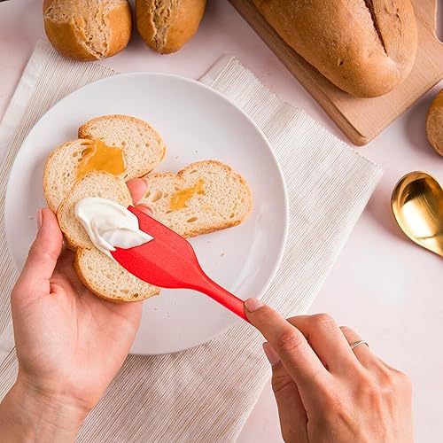 Miniatura 6 de Juego de 5 espátulas de silicona, espátula de goma de grado alimenticio, juego de utensilios de cocina de silicona, espátulas de silicona resistente