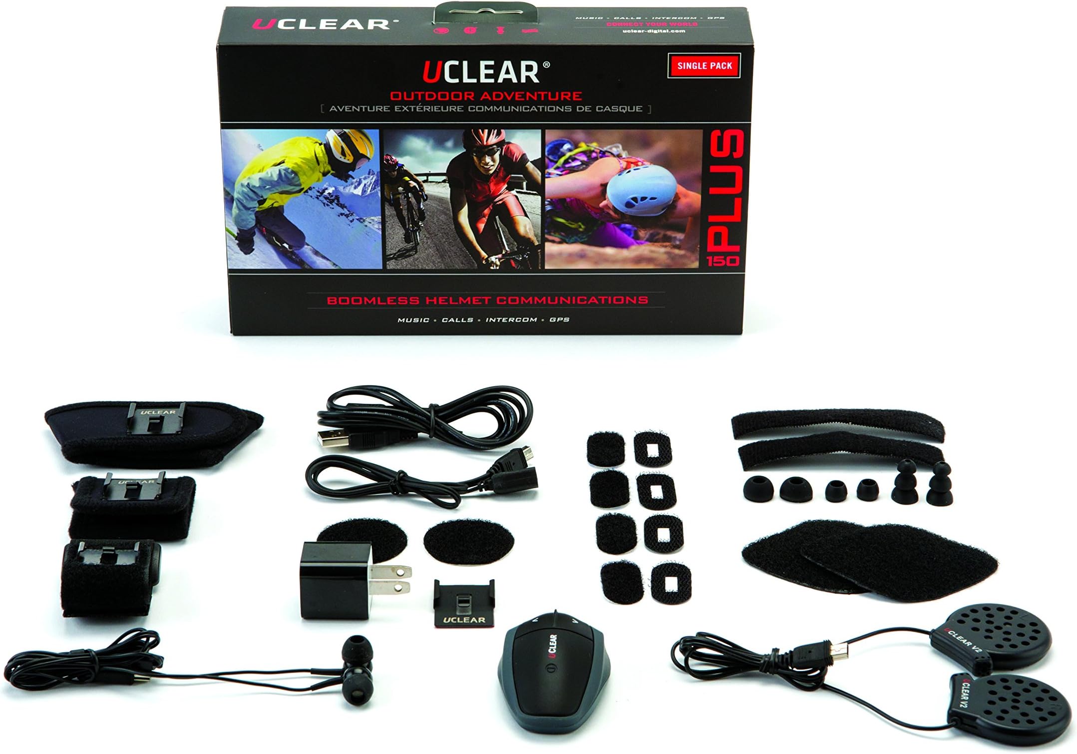 Uclear HBC 150 PLUS Single Helmet Communicator, Black