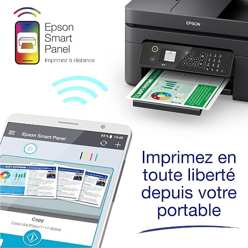 Epson Workforce WF-2930DWF | Imprimante 4-en-1 - Impression, Numérisation, Copie, Fax - WiFi, ADF, Recto-Verso, Mobile, 4 Mois ReadyPrint Flex - Compacte, Haute Vitesse, Encre Économique - 4