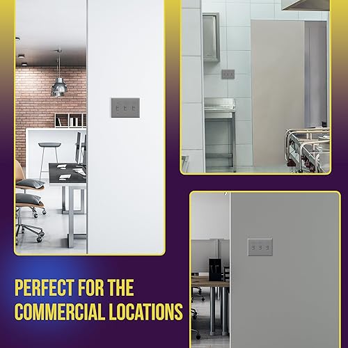 Miniatura 6 de ENERLITES Placa de triple luz, placa para interruptor de palanca, acabado brillante, tamaño estándar de 3 bandas, 4.50 x 6.38 pulgadas,