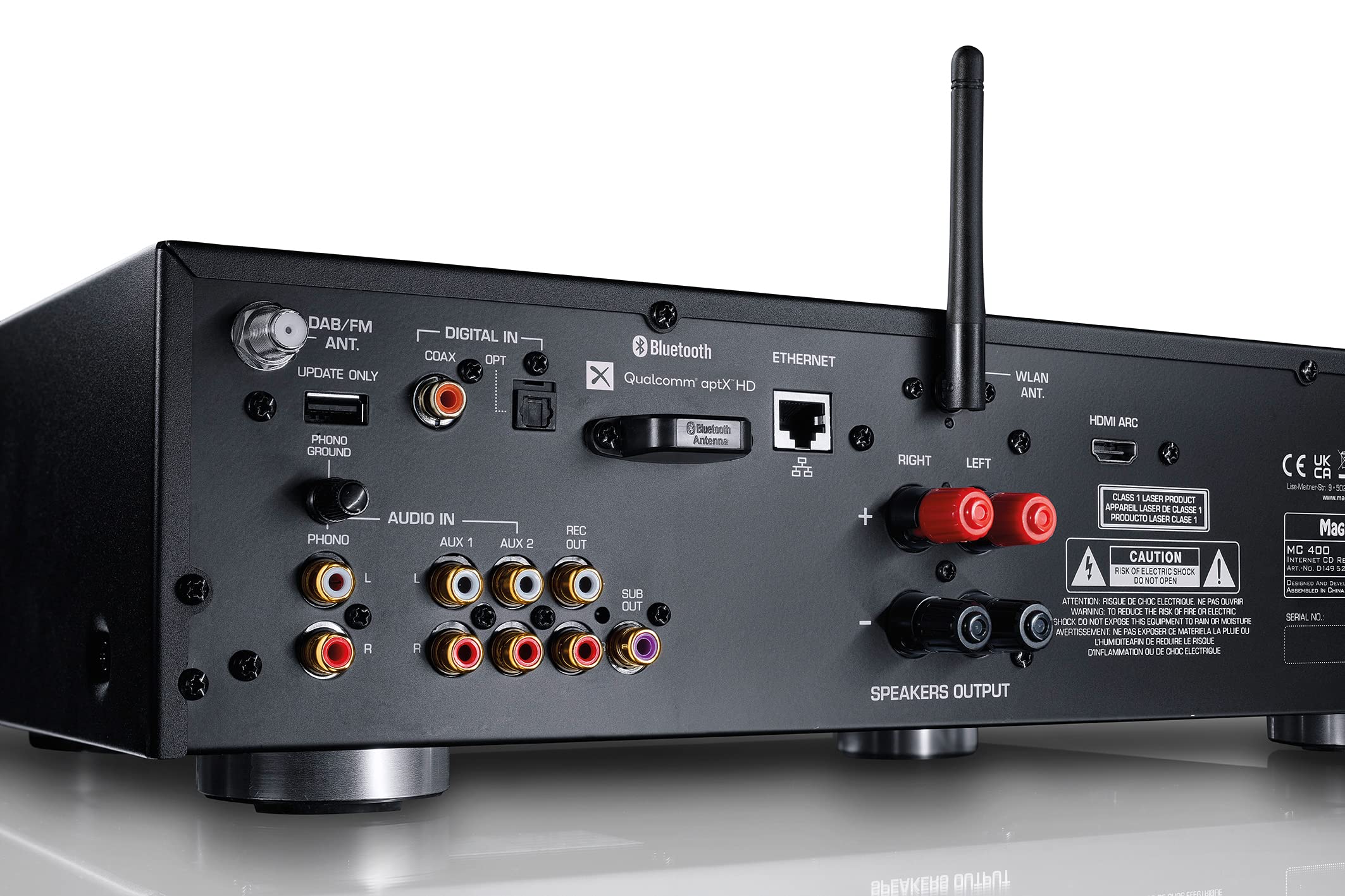 MC 400, Kompakter High-End Stereo Netzwerk/CD/DAB/FM-Receiver mit 200 Watt Maximal-Ausgangsleistung in Hi-Res Qualität