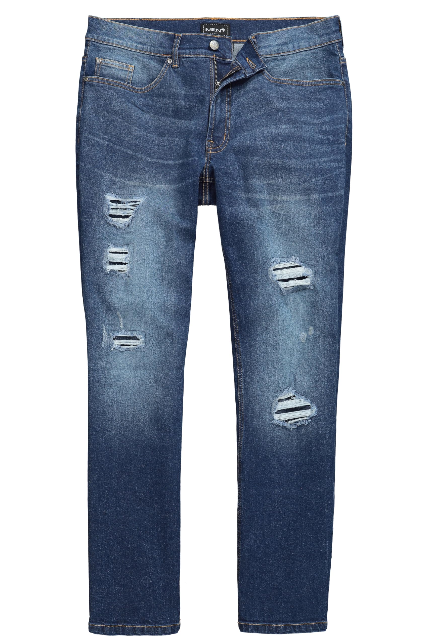 Men Plus Herren große Größen Übergrößen Menswear L-8XL Jeans, Bauchfit, Regular Fit, 5-Pocket, Destroys 834931